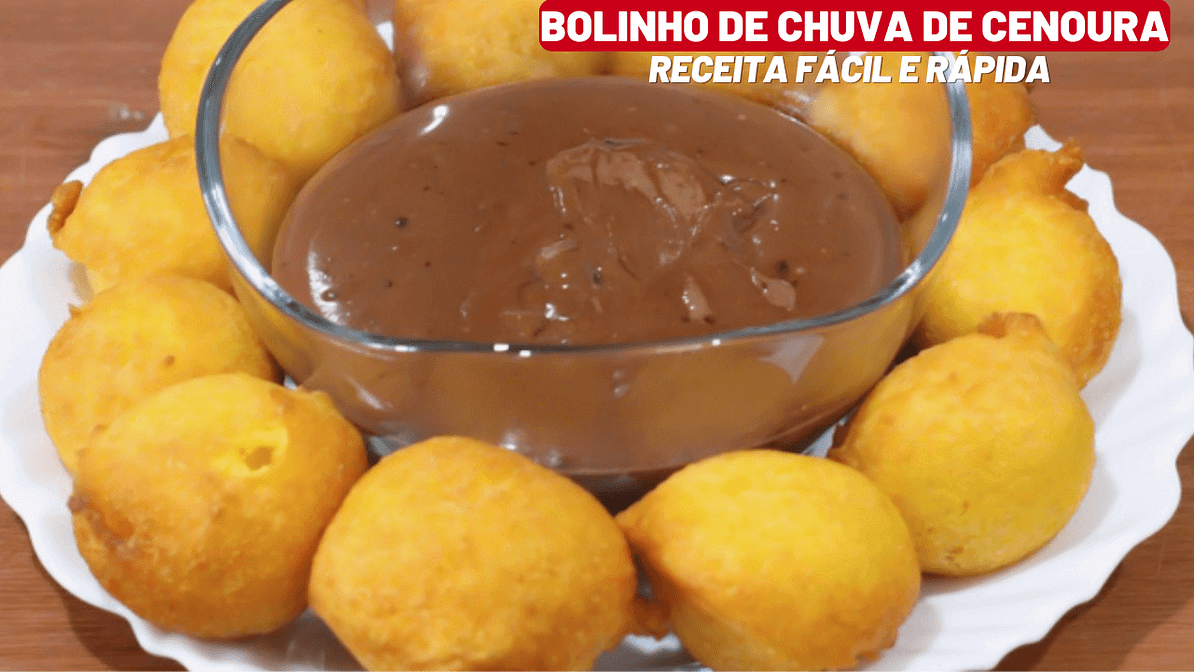 Bolinho de Chuva de Cenoura com Ganache de Chocolate.