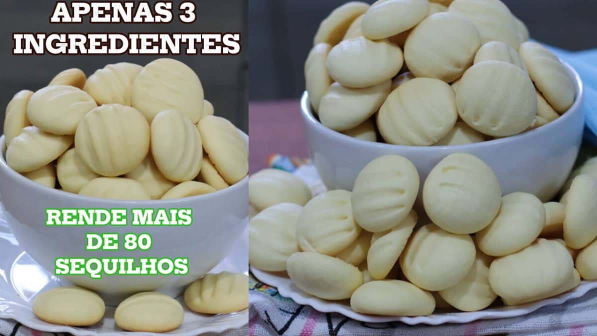 Sequilhos de leite condensado com apenas 3 ingredientes.