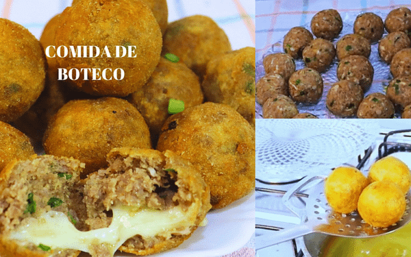 Bolinhos de Carne Moída Recheado com Queijo: Crocância e Sabor de Boteco em Casa