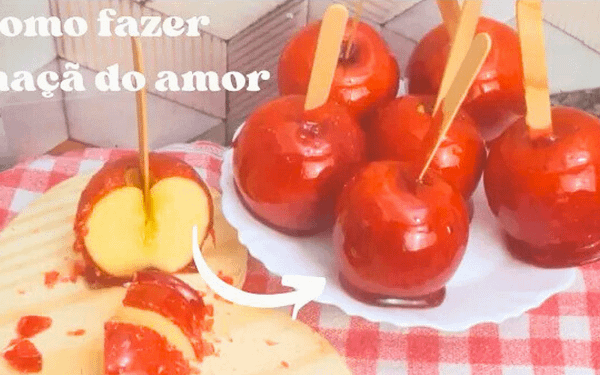 Maçã do Amor Crocante e Brilhante – Receita Fácil para Festas e Vendas!