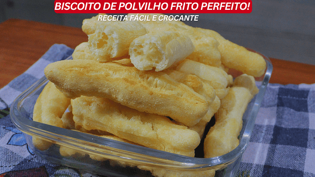 Se você sempre quis fazer uma receita fácil e rápida de biscoito de polvilho frito perfeito, crocante e sem medo de estourar no óleo, essa receita é pra você!