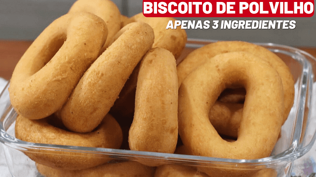 Biscoito de Polvilho Doce com 3 Ingredientes – Receita Econômica, Crocante e Irresistível! 1 Aprenda a fazer biscoito de polvilho doce com apenas 3 ingredientes. Receita simples, econômica e crocante, perfeita para café ou venda!
