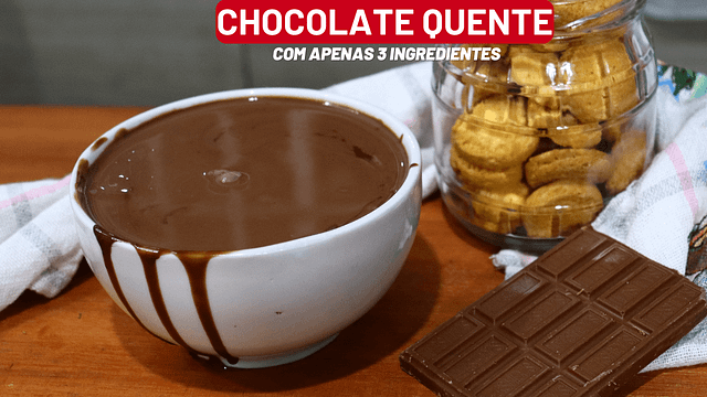 Chocolate Quente Cremoso com Apenas 3 Ingredientes. 1 chocolate quente cremoso com apenas 3 ingredientes